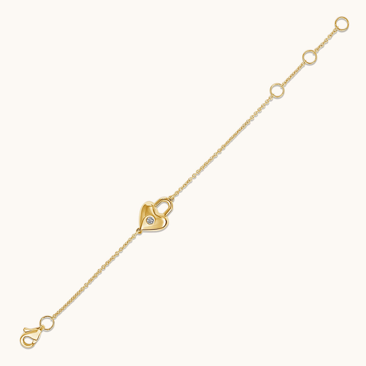 Kid's Diamond Heart Lock Bracelet