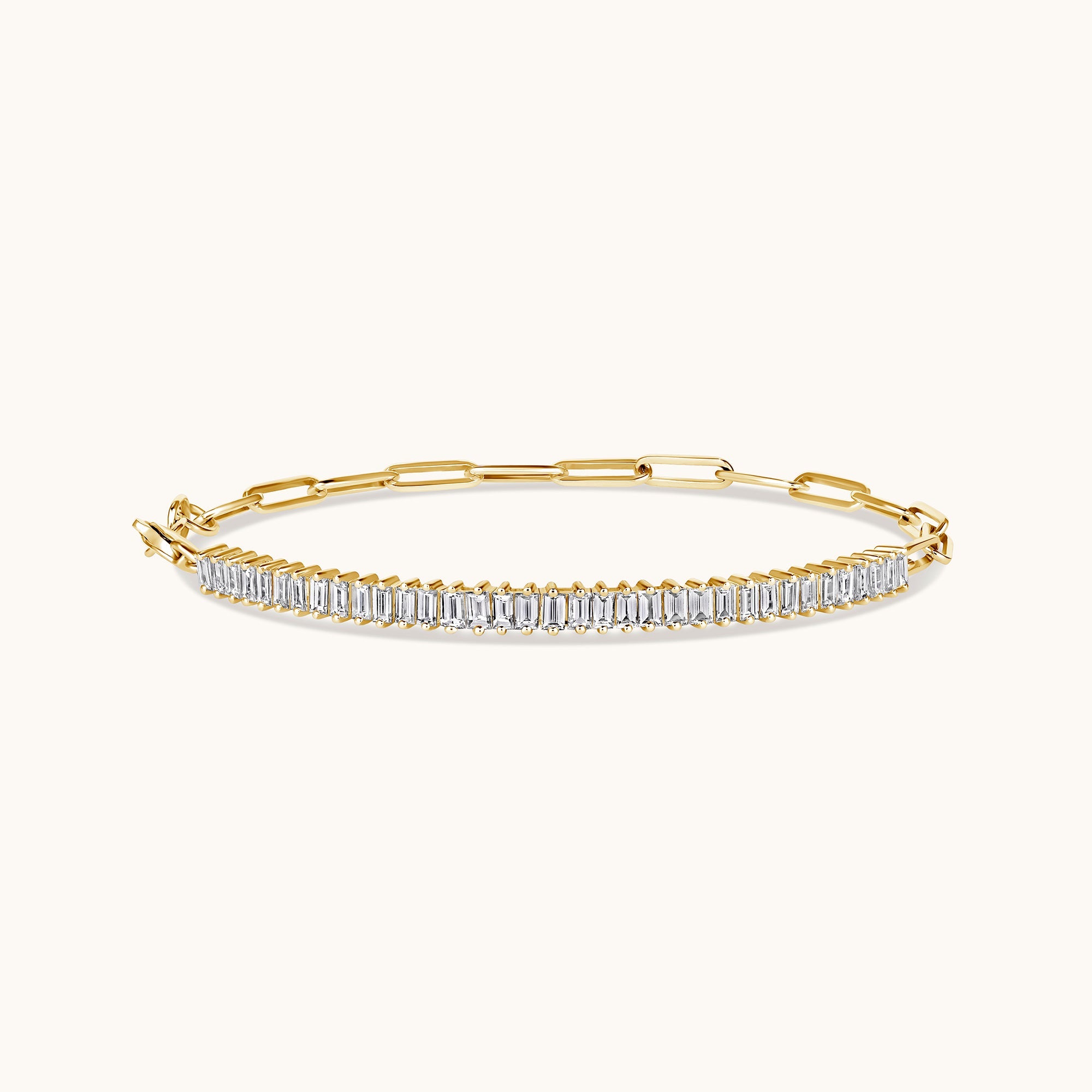 Lab Diamond Baguette Linked Up Chain Bracelet