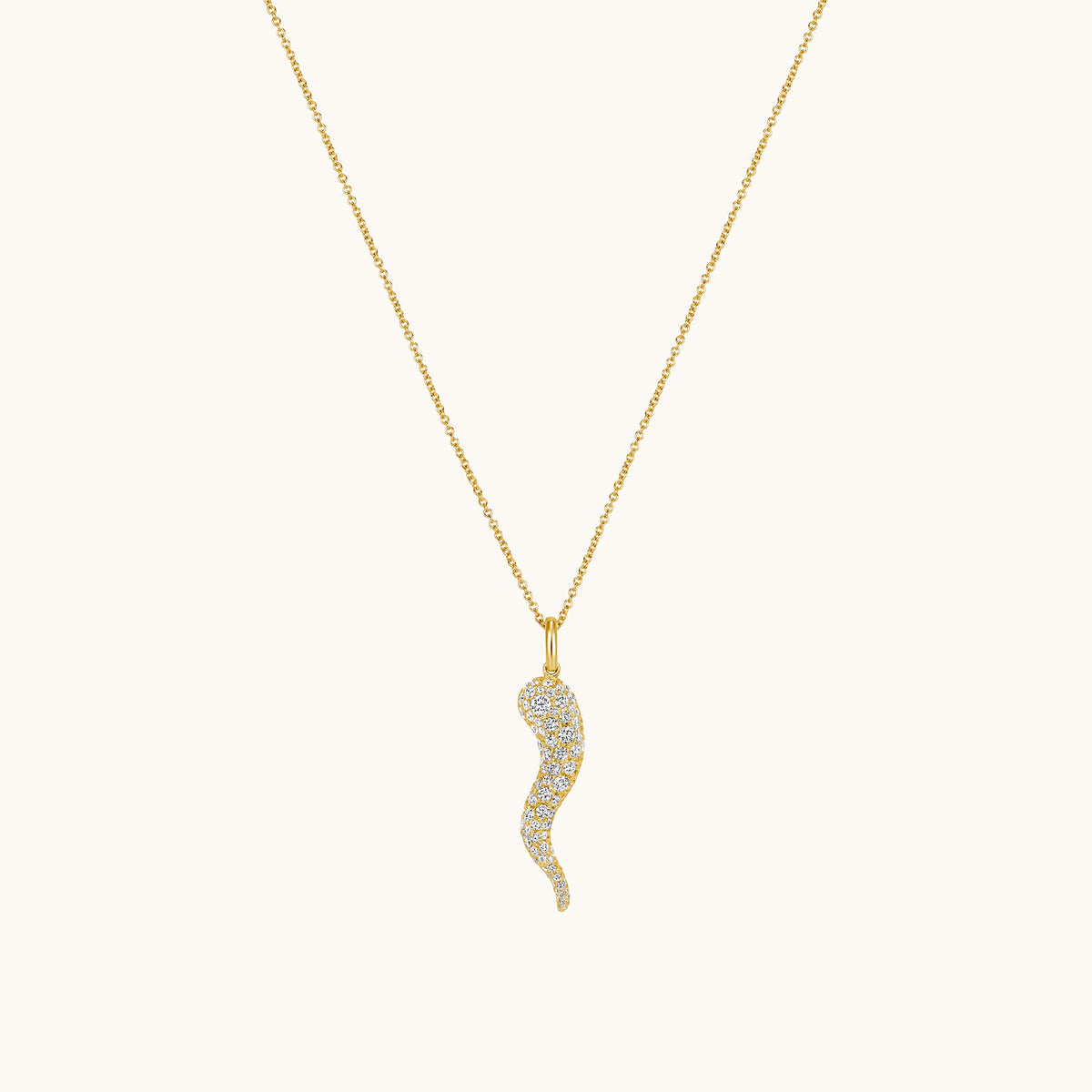 Large Pave Diamond Cornicello Pendant