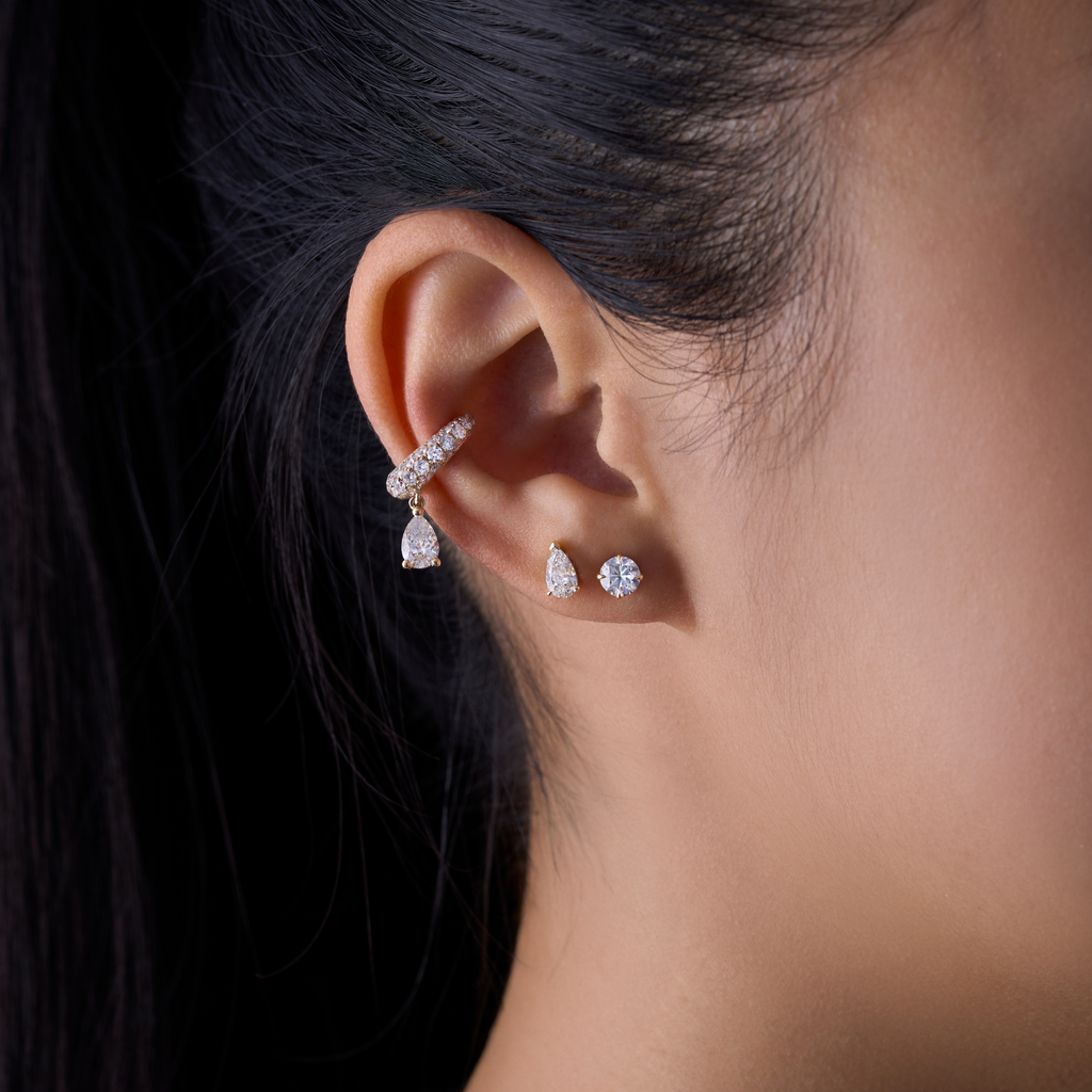 Pear Lab Diamond Stud Earrings