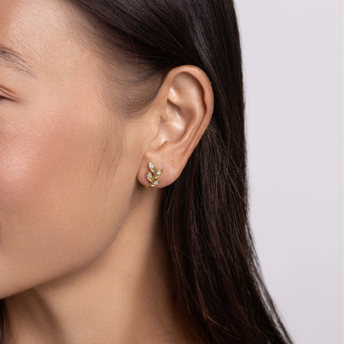 Leafy Climber Diamond Earrings