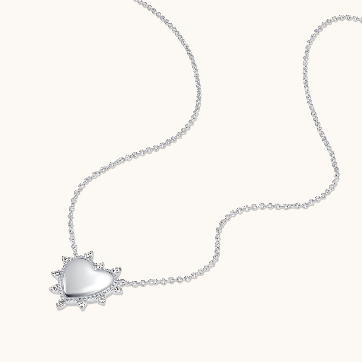 Milgrain Engravable Heart Pendant Necklace