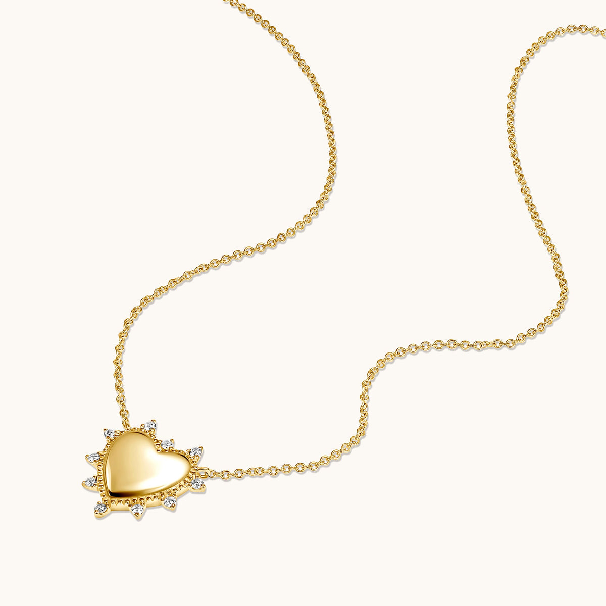 Milgrain Engravable Heart Pendant Necklace