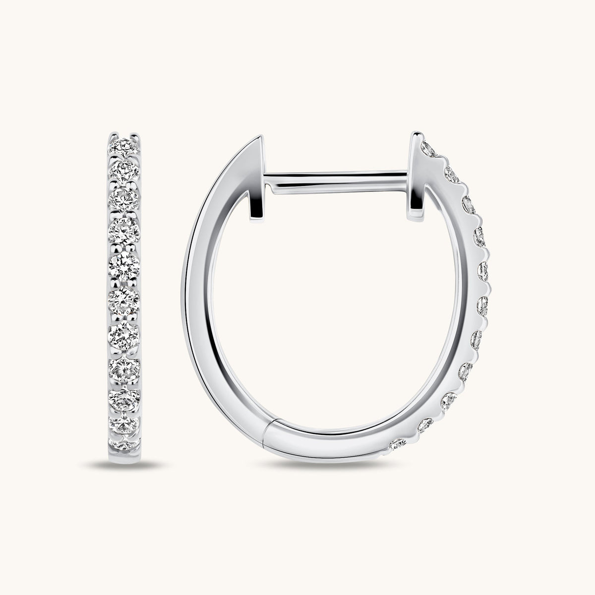 White Gold Mini Classic Diamond Huggie Earrings