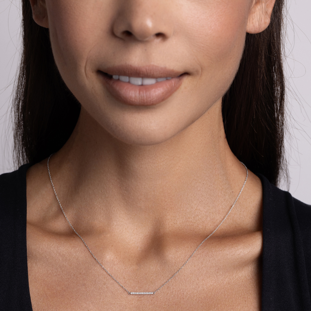 Mini Diamond Bar Necklace