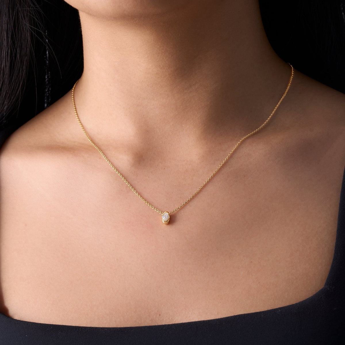 Bezel Oval Lab Diamond Solitaire Pendant