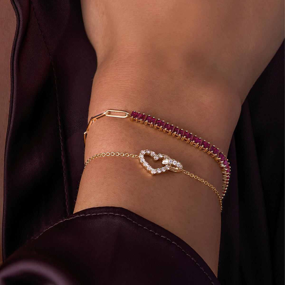 Forever Connected Heart Diamond Bracelet