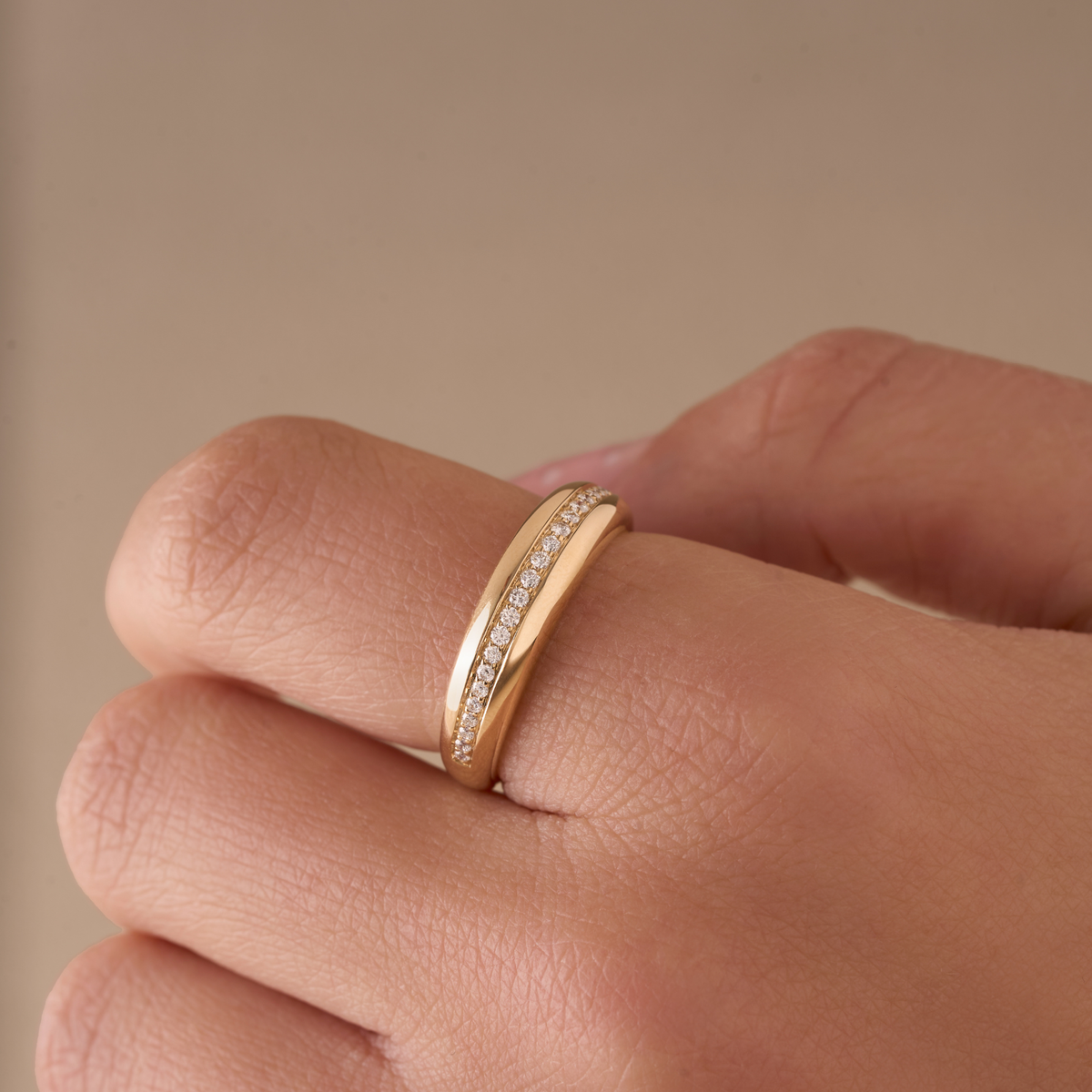 Pave Diamond Inlay Band