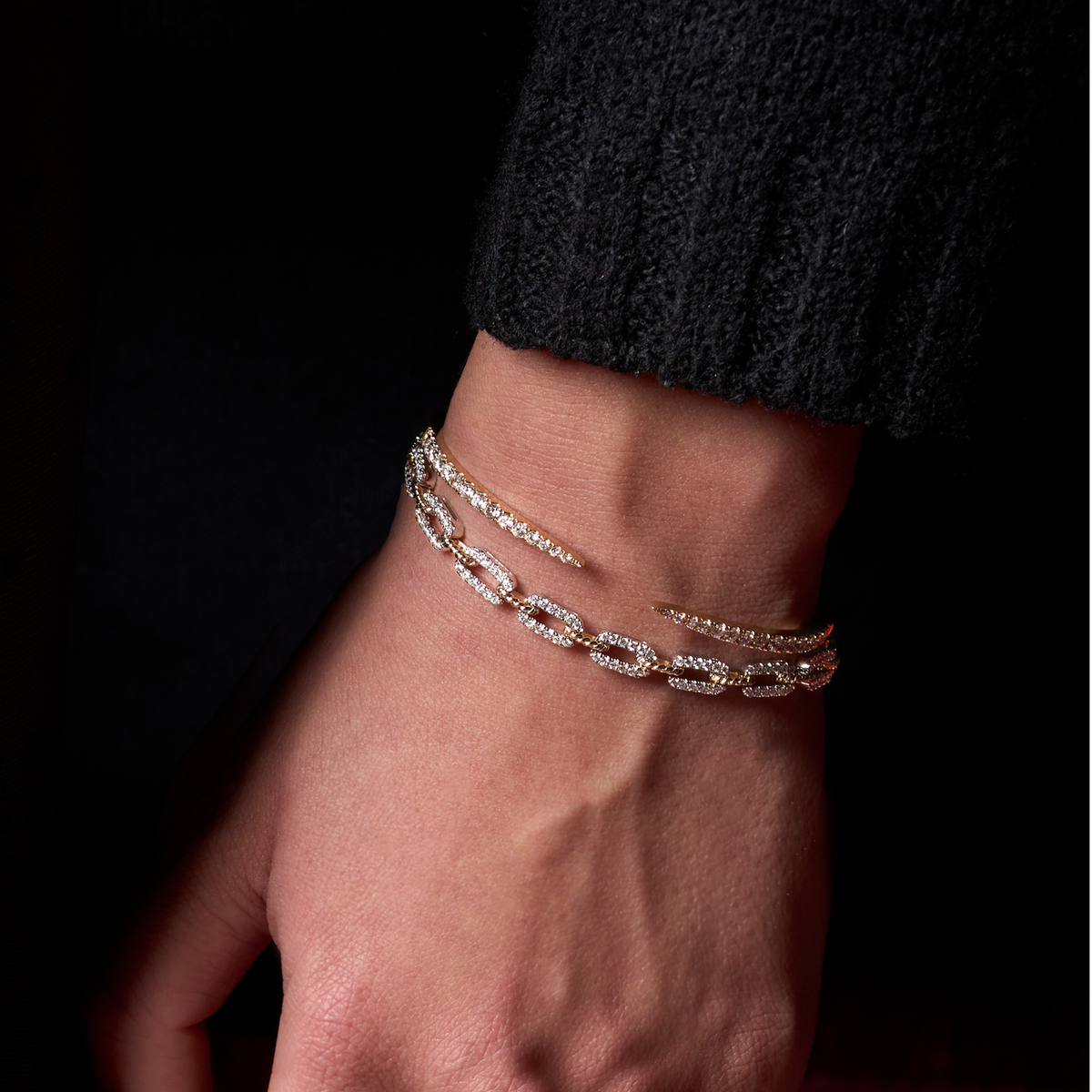 Diamond Claw Cuff Bangle