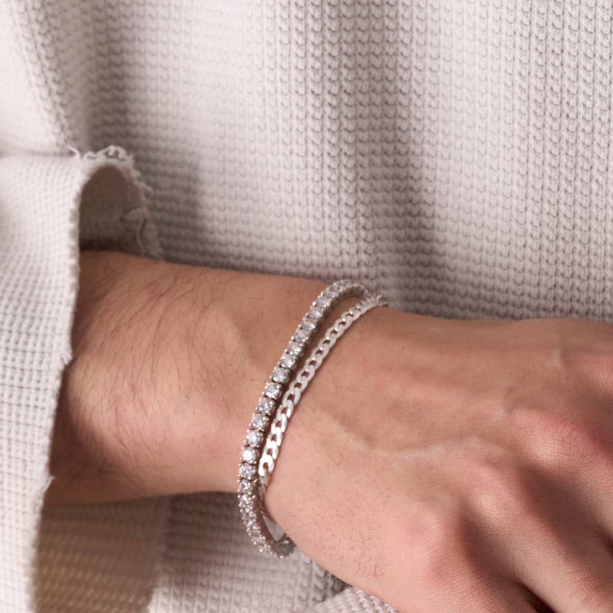 Men's Lab Grown Diamond Tennis Bracelet