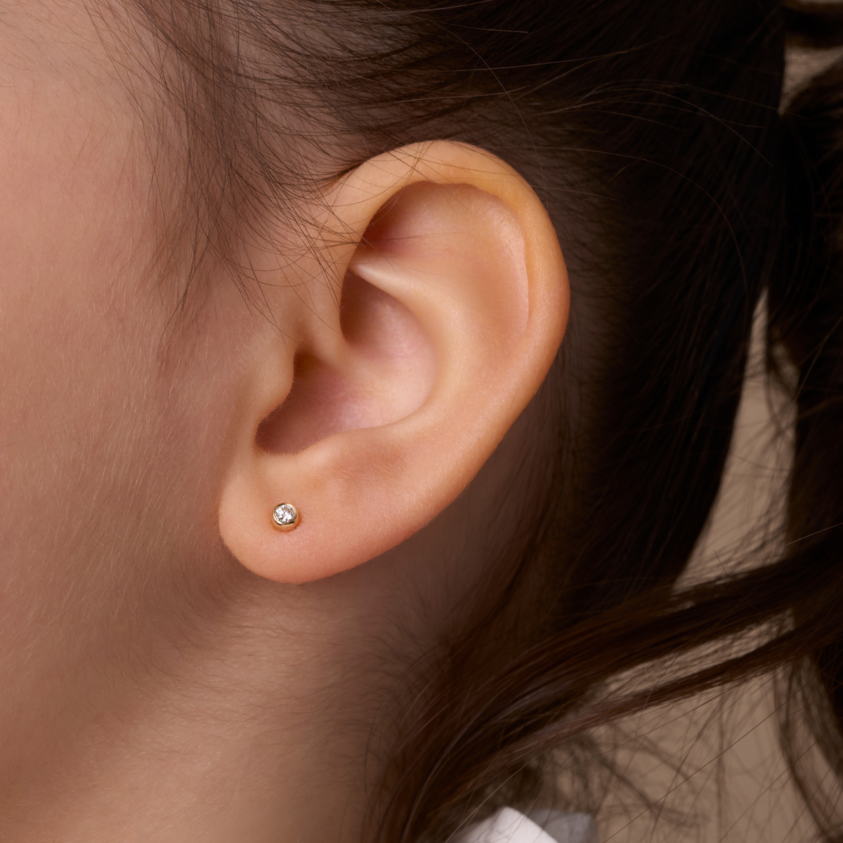 Diamond Bezel Stud Earrings