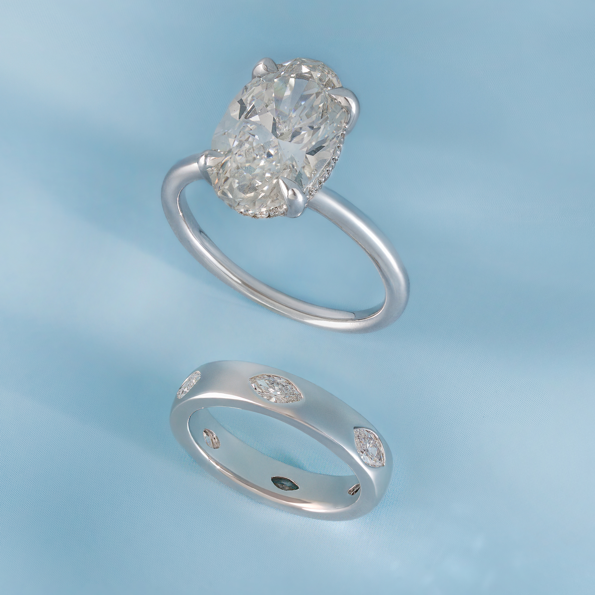 Diamond Marquise Inlay Band