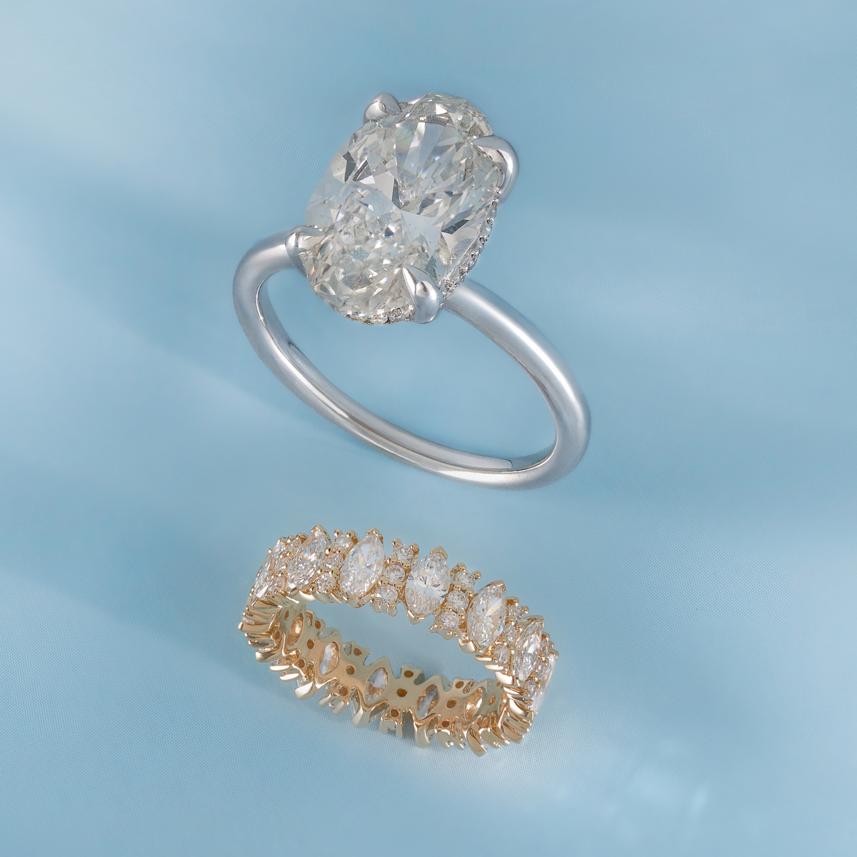 Marquise + Round Lab Diamond Eternity Band