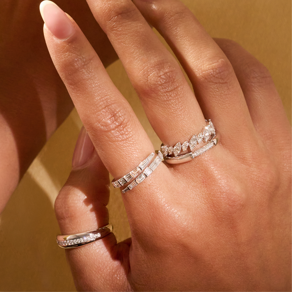 Diamond Slanted Marquise Illusion Band