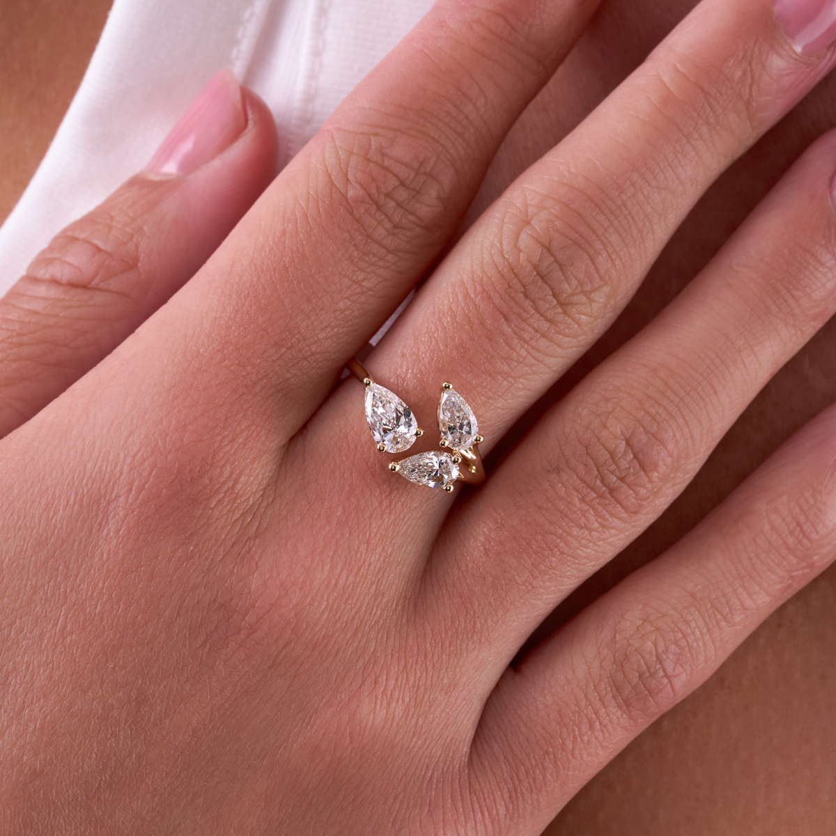 Pear Trio Ring