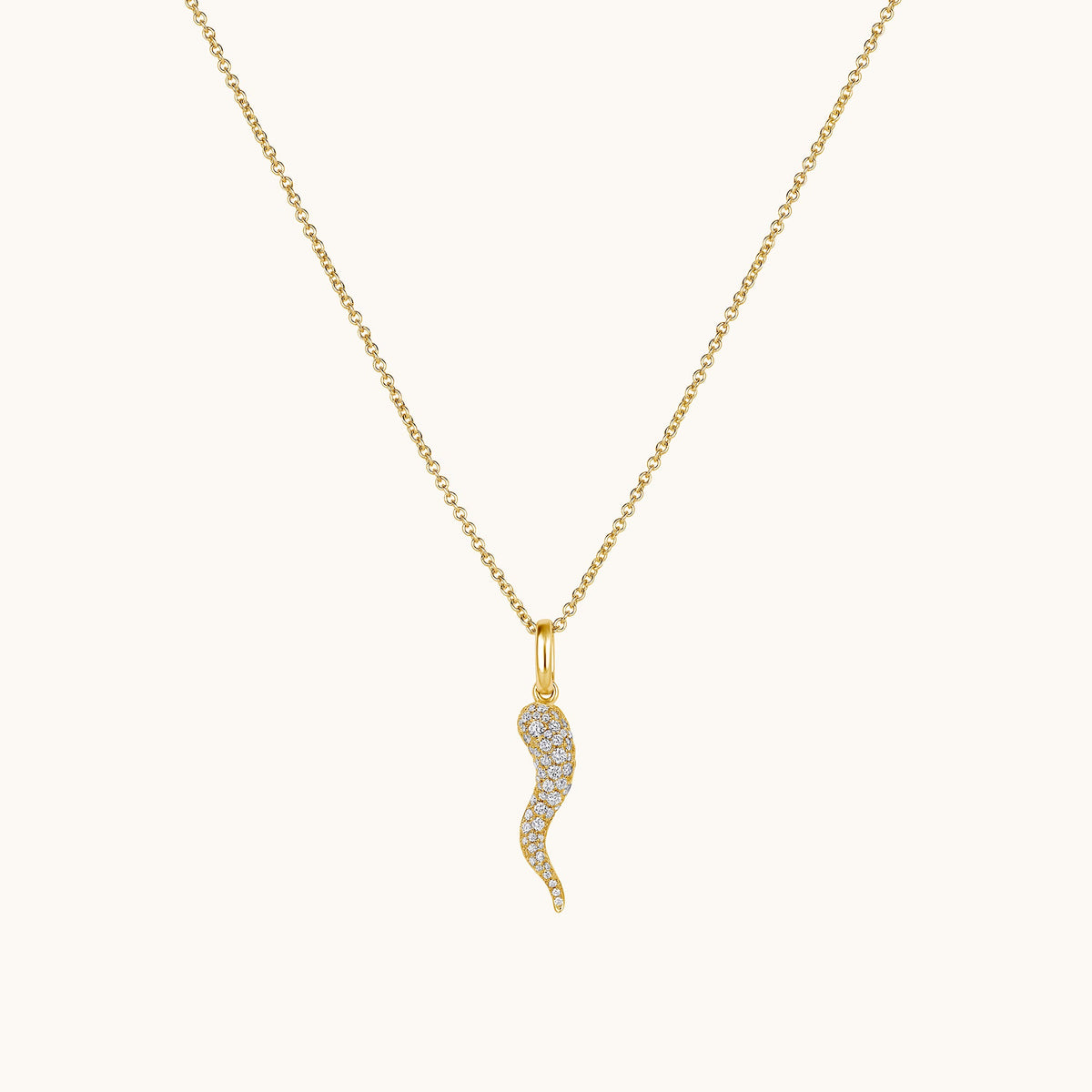 Pave Diamond Cornicello Pendant
