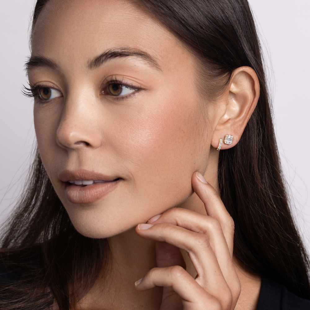 Petite Diamond Huggie Hoops
