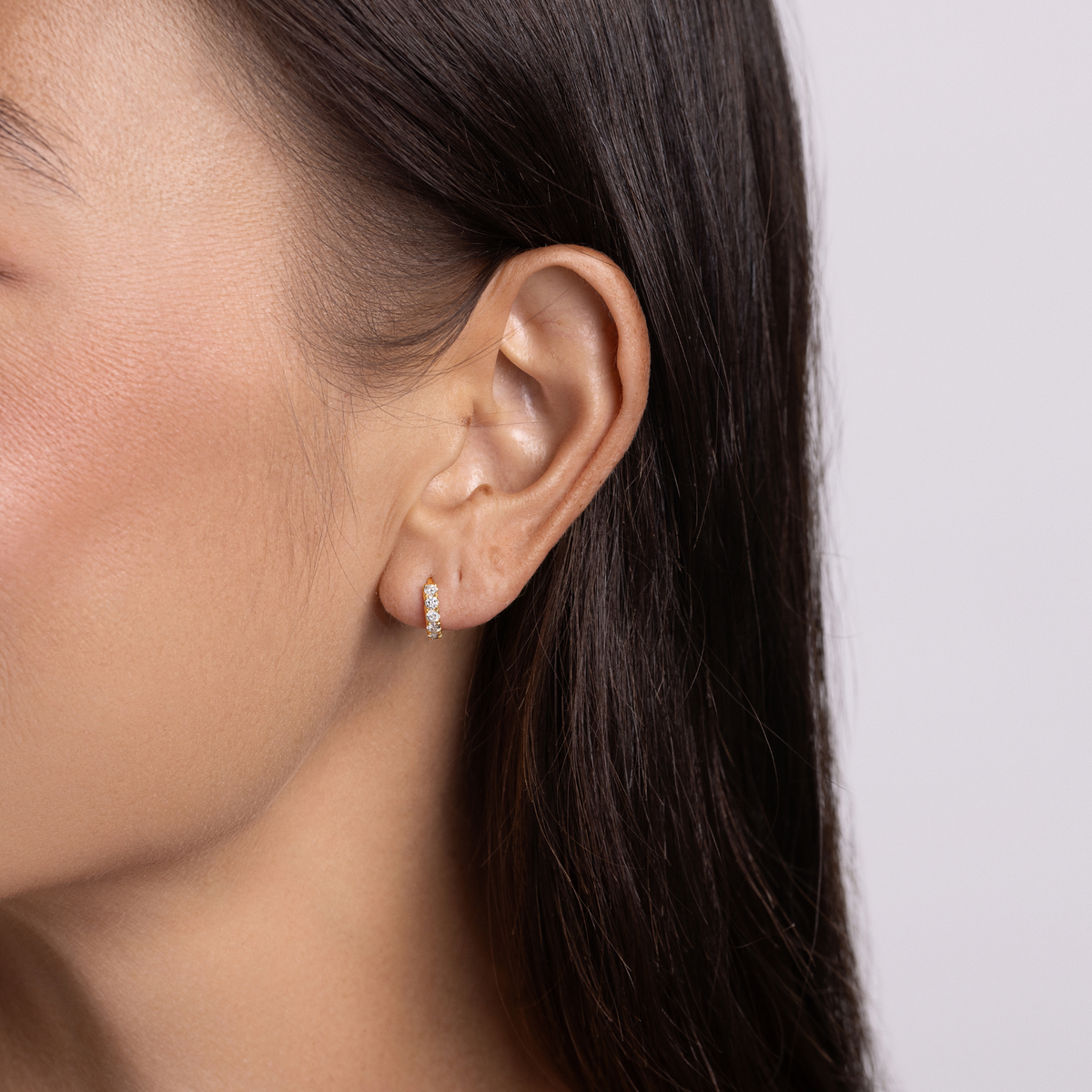 Petite Diamond Huggie Hoops