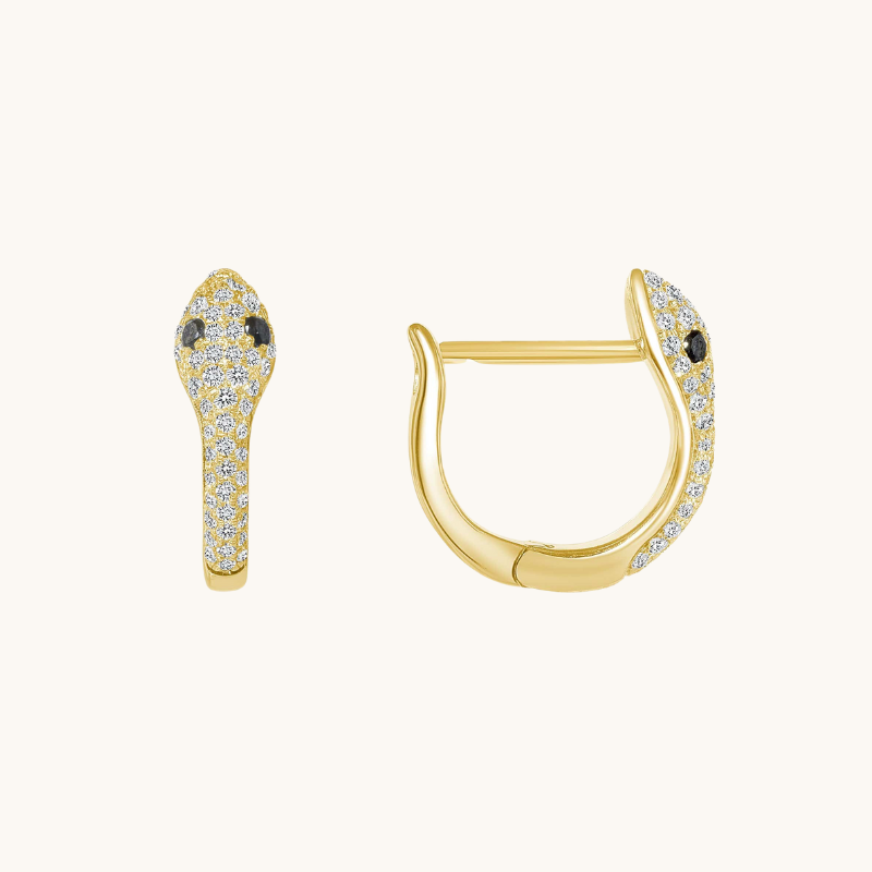 Diamond Snake Huggie Earrings - Happy Jewelers Fine Jewelry Lifetime Warranty