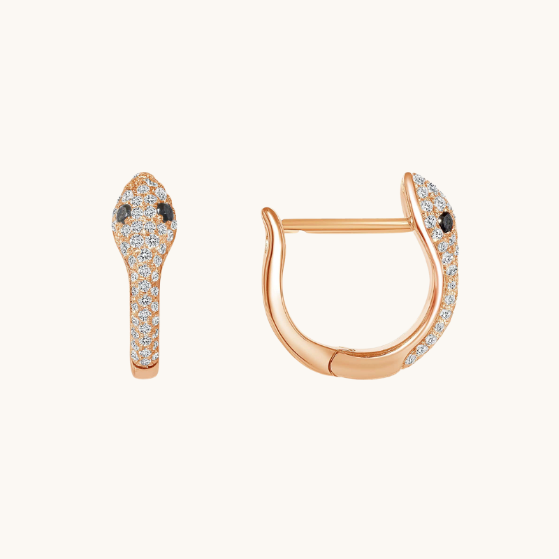 Diamond Snake Huggie Earrings - Happy Jewelers Fine Jewelry Lifetime Warranty