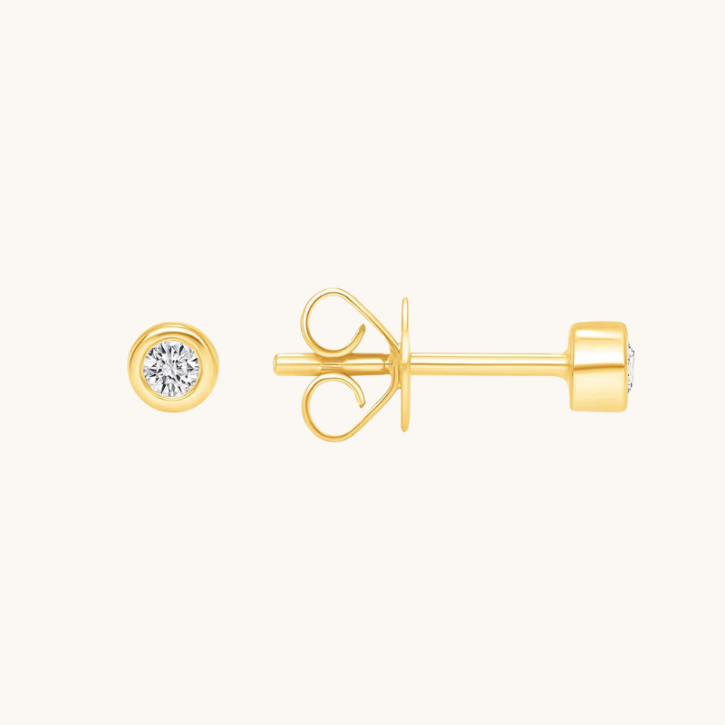 Diamond Bezel Stud Earrings - Happy Jewelers Fine Jewelry Lifetime Warranty