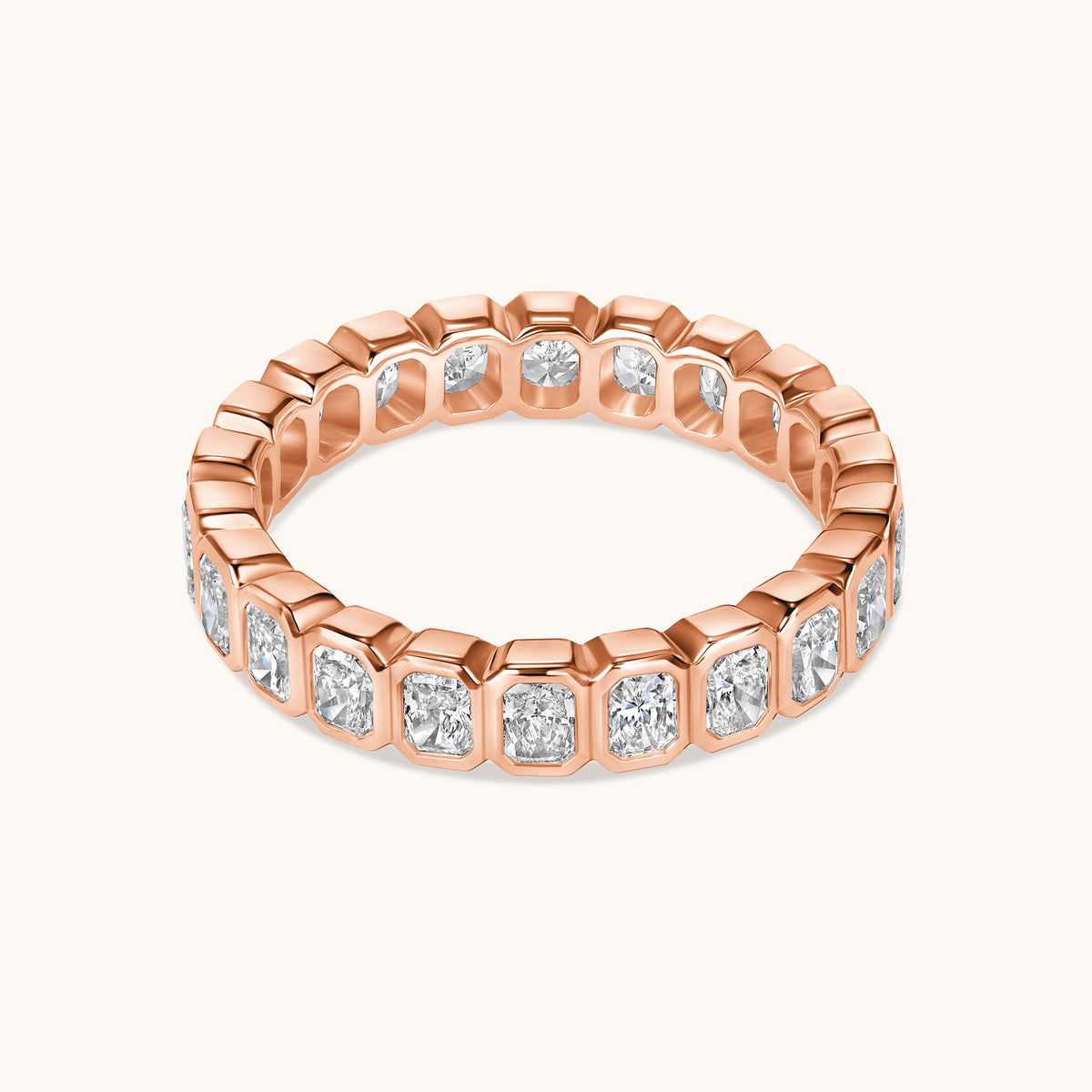 Radiant Diamond Bezel Eternity Band - Happy Jewelers Fine Jewelry Lifetime Warranty