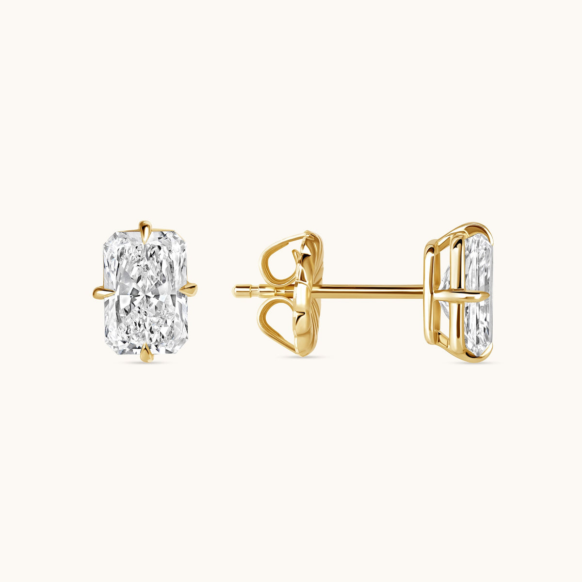 Radiant Lab Diamond Compass Stud Earrings