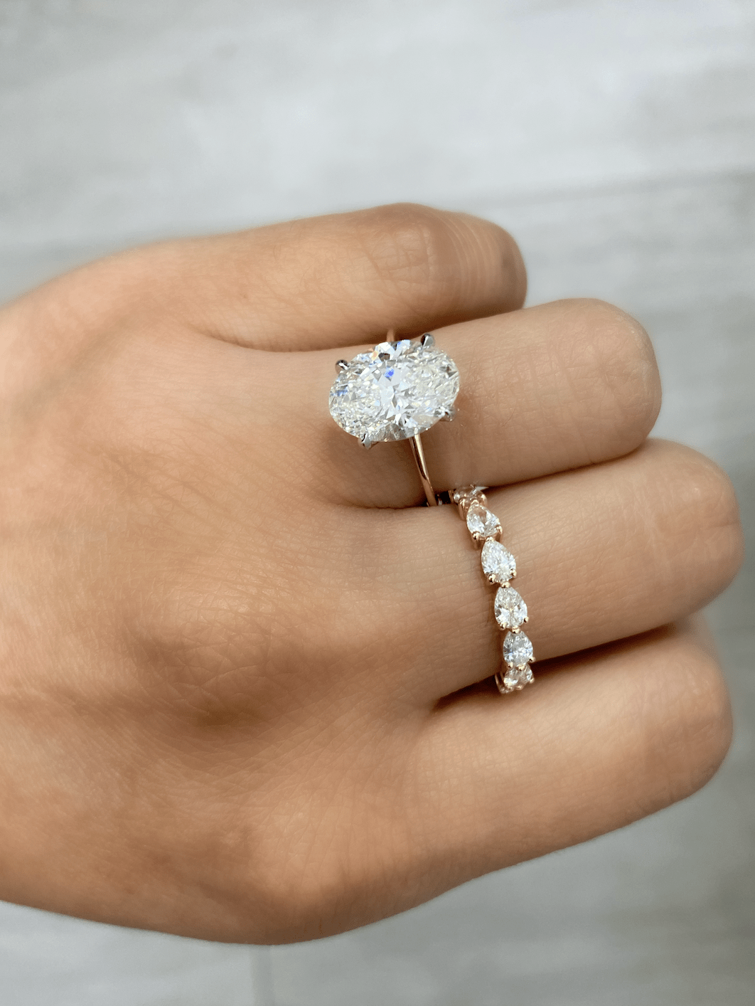 East-West Diamond Pear Shape Eternity Band