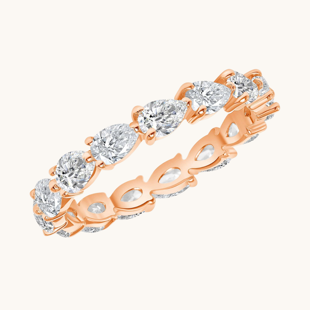 East-West Diamond Pear Shape Eternity Band
