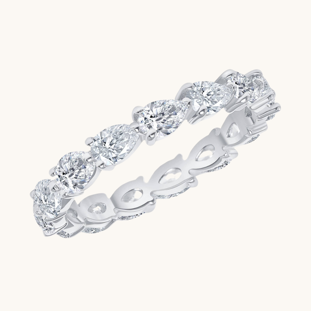 East-West Diamond Pear Shape Eternity Band