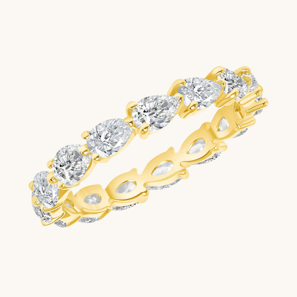 East-West Diamond Pear Shape Eternity Band