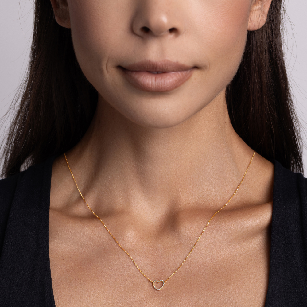 Small Open-Heart Diamond Necklace