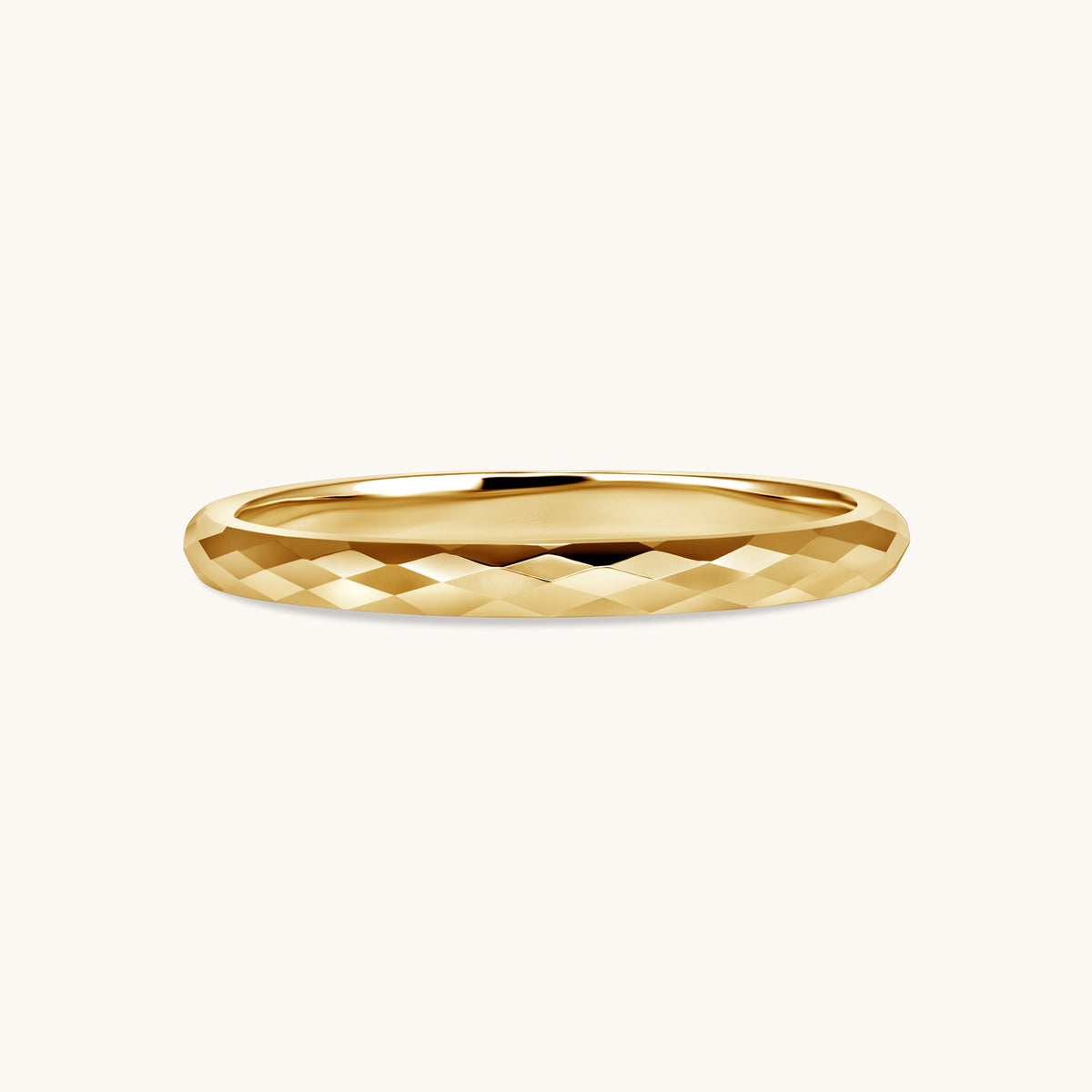 Solid Gold Diamond Cut Band - Happy Jewelers Fine Jewelry Lifetime Warranty