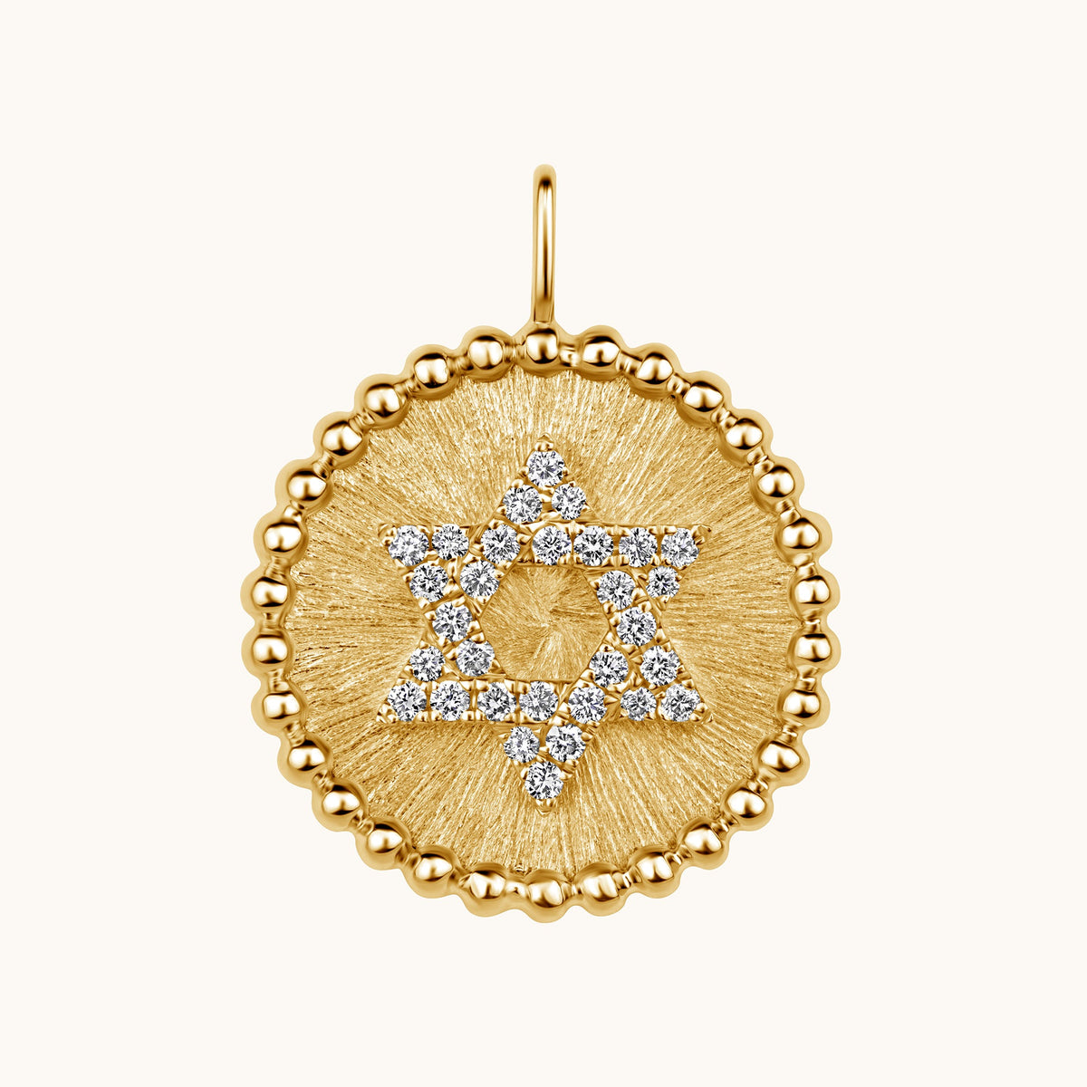 Star of David Diamond Coin Pendant