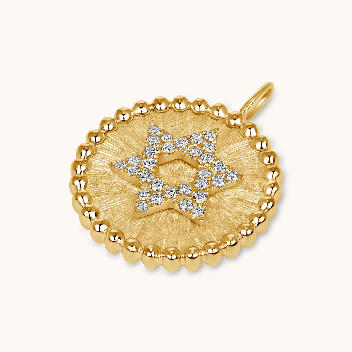 Star of David Diamond Coin Pendant