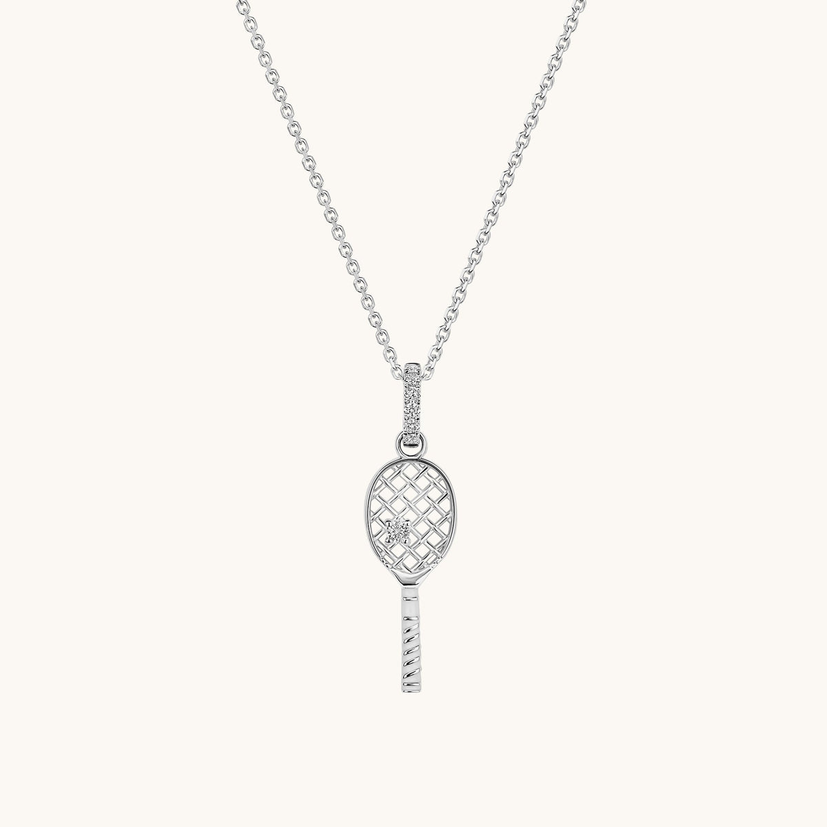 Diamond Tennis Racket Pendant Necklace - Happy Jewelers Fine Jewelry Lifetime Warranty