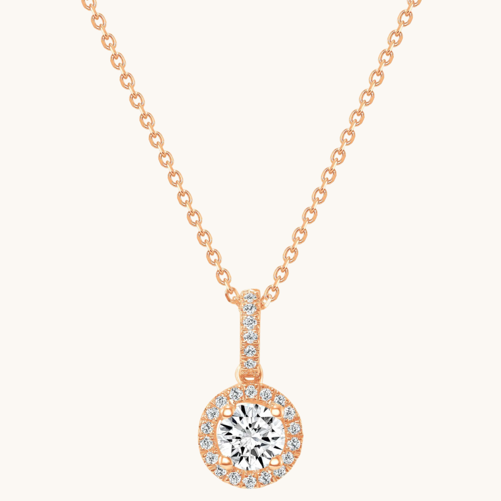 The Angelina Diamond Halo Pendant