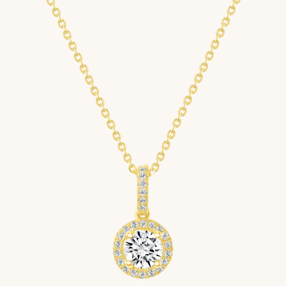 The Angelina Diamond Halo Pendant