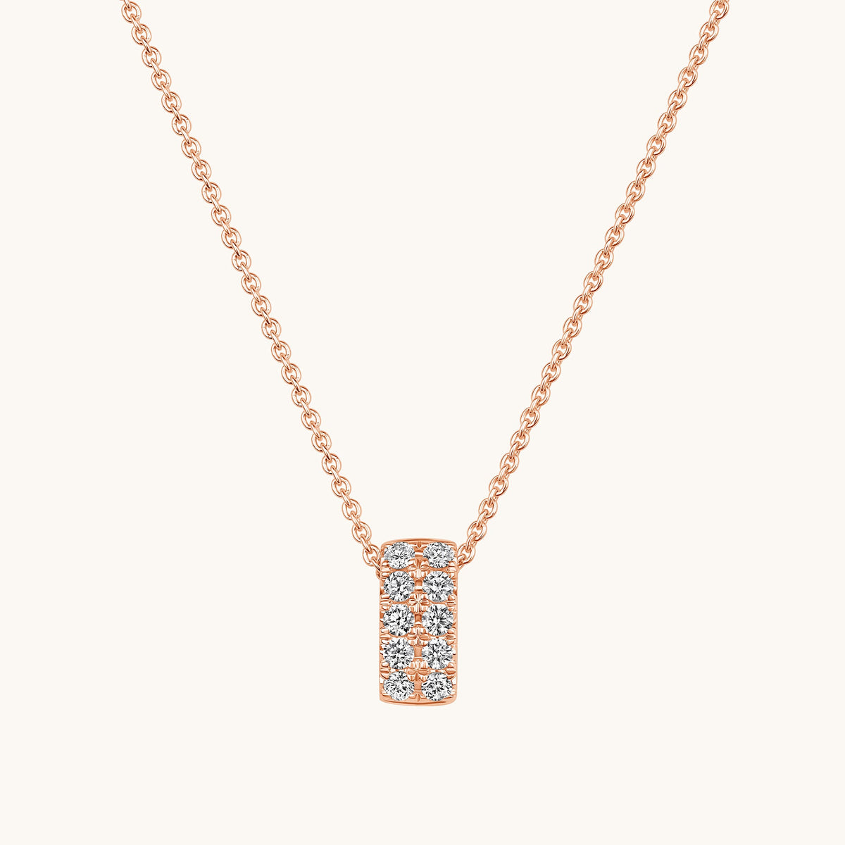 Rose Gold Vertical Diamond Bar Necklace