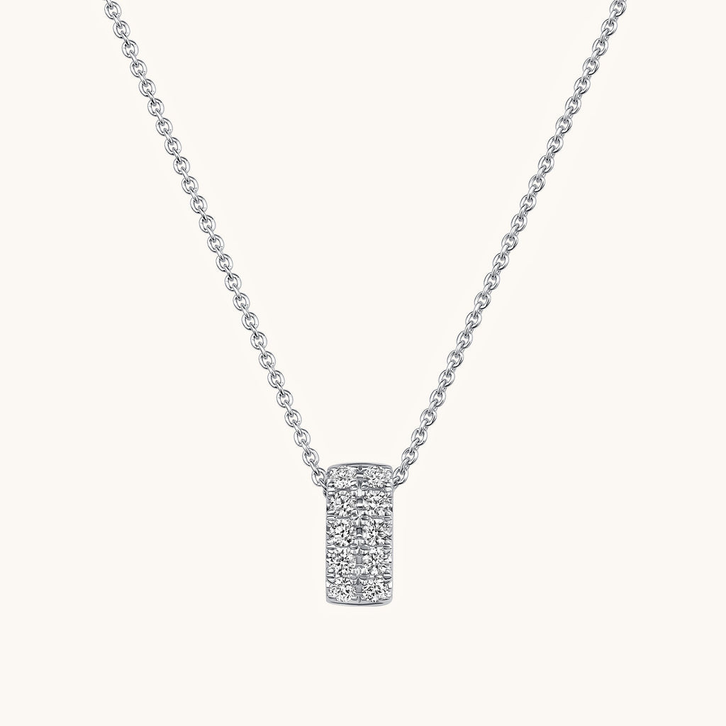 White Gold Vertical Diamond Bar Necklace