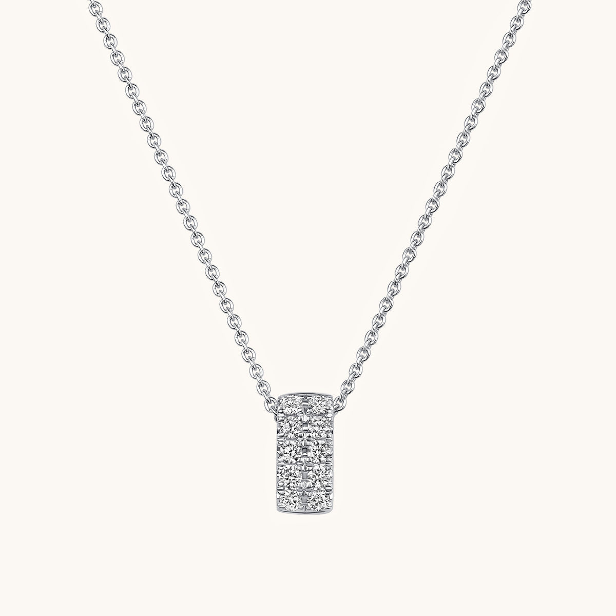 White Gold Vertical Diamond Bar Necklace