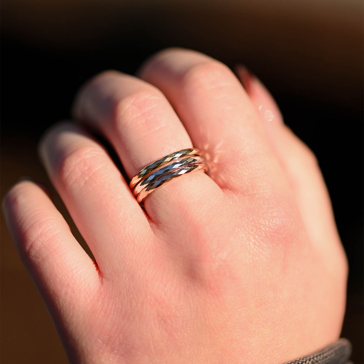 Solid Gold Diamond Cut Band