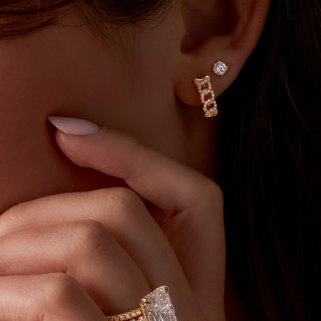 Lab Created Classic Diamond Stud Earrings