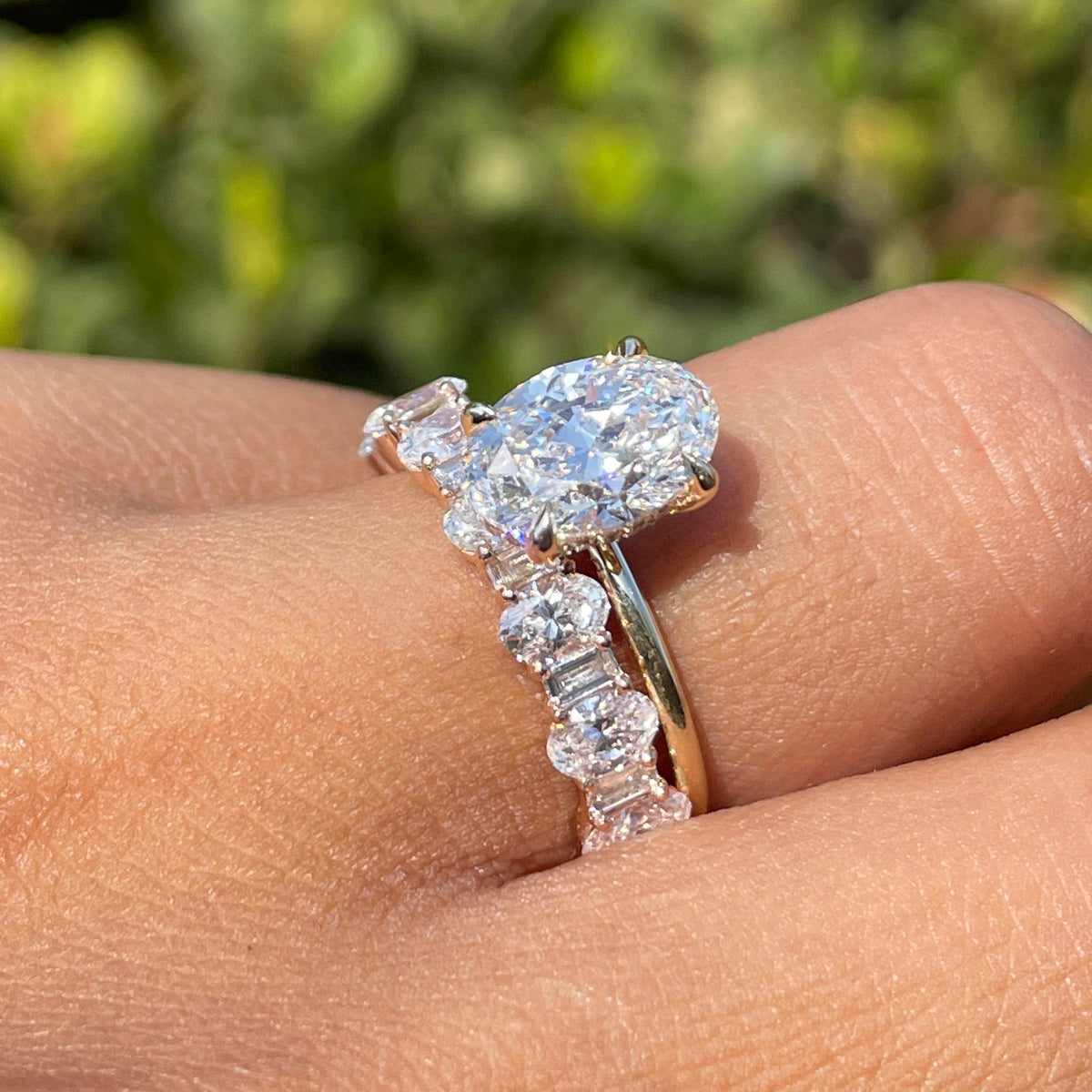 Oval + Baguette Diamond Eternity Band