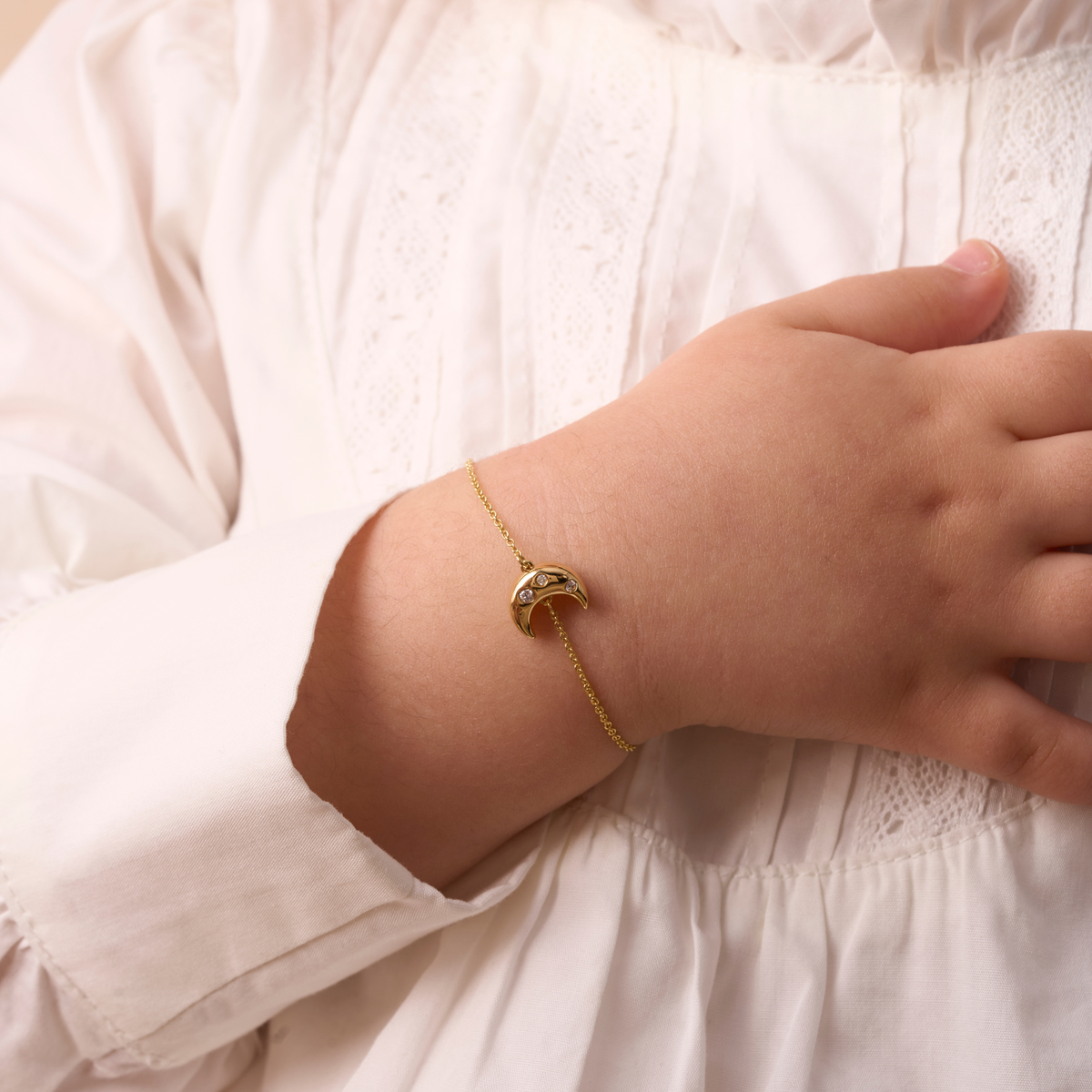 Kid's Diamond Bubble Moon Bracelet