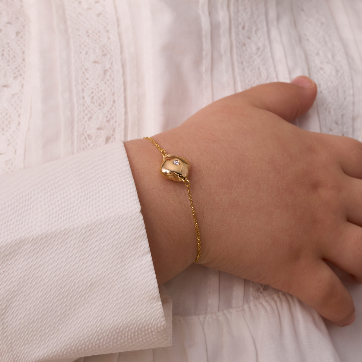 Kid's Diamond Bubble Clover Bracelet