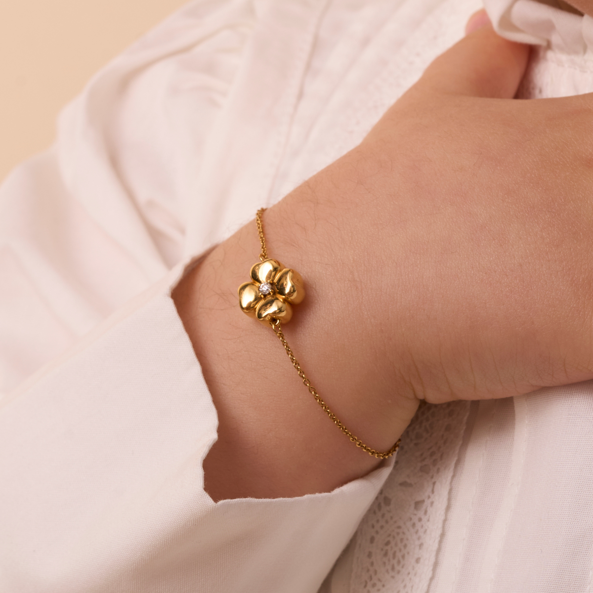Kid's Diamond Bubble Flower Bracelet