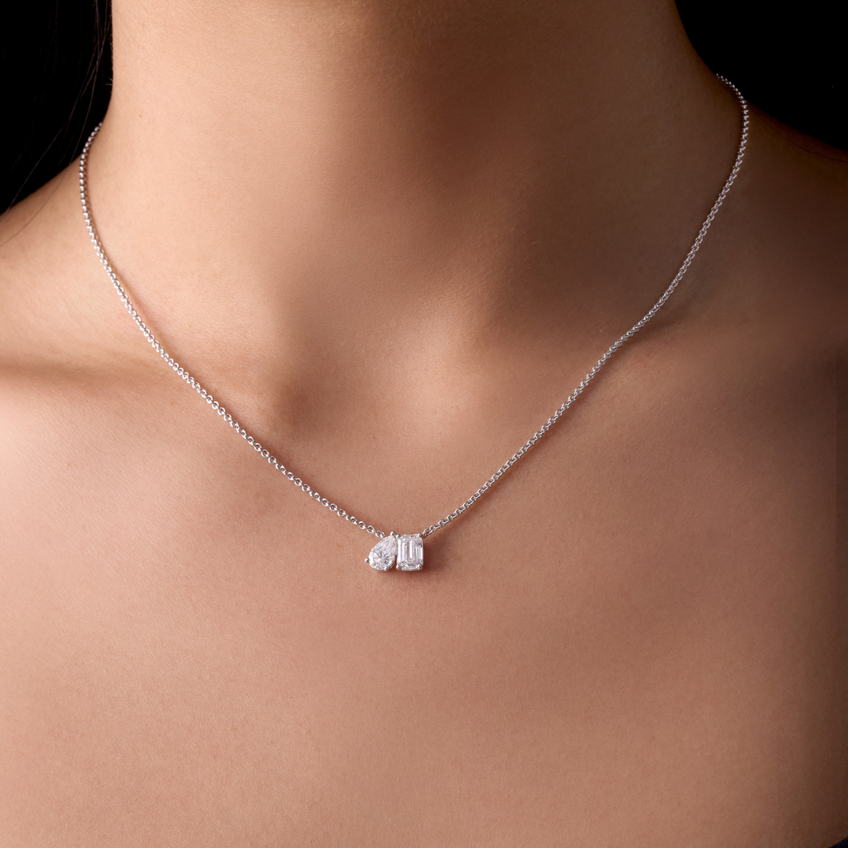 Toi et Moi Diamond Necklace