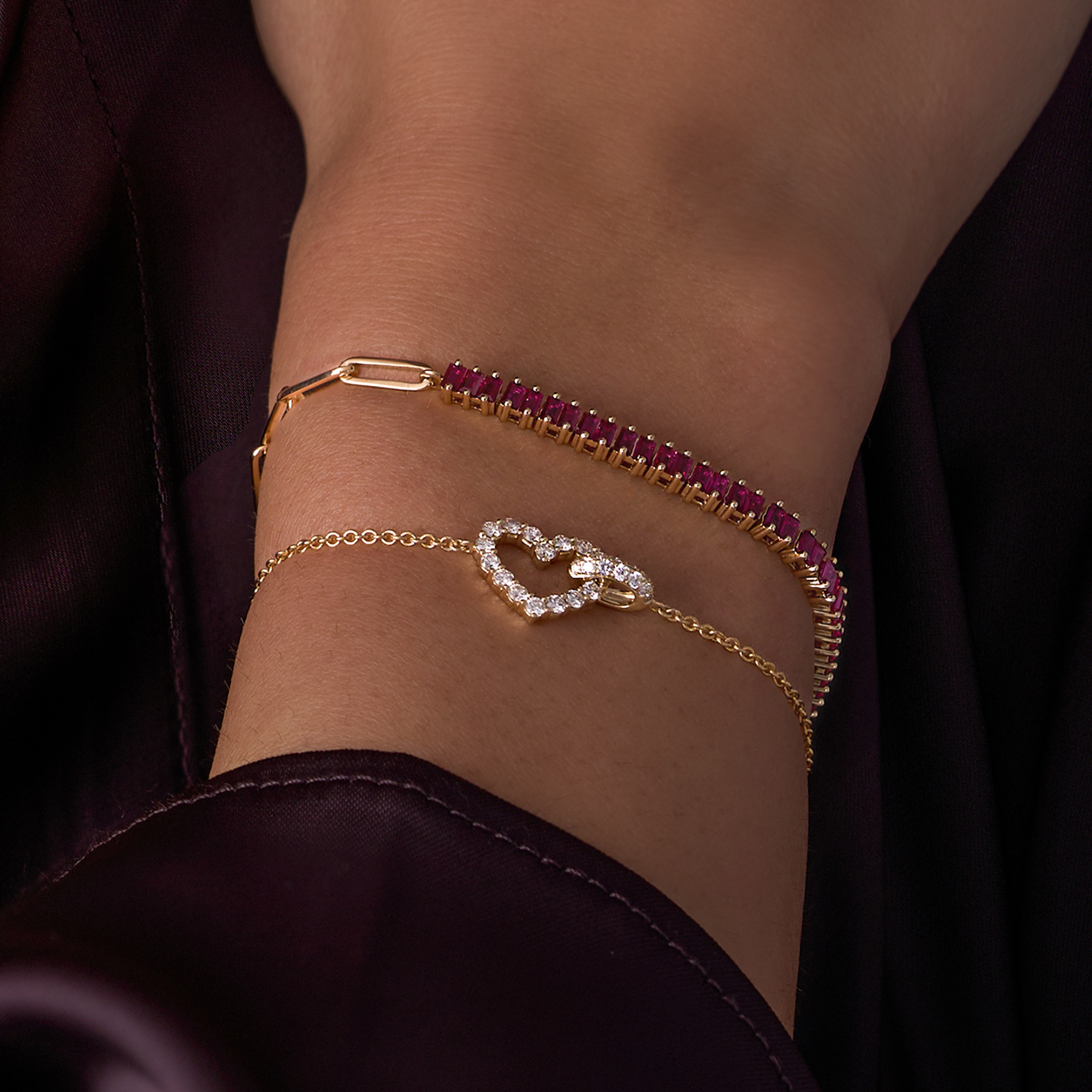 Ruby Linked Up Chain Bracelet