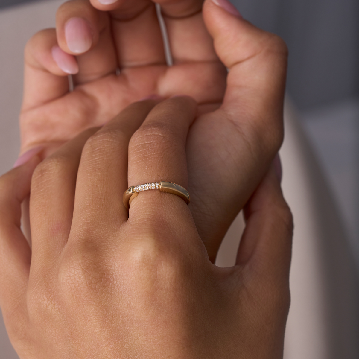 Connection Diamond Pave Ring